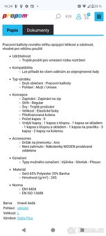 Pracovní kalhoty, montérky vel. L - 4