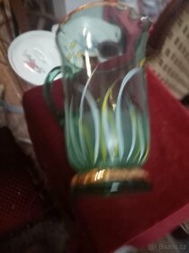 Starožitný skleněný pivní džbán - 4