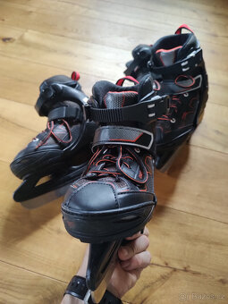 CHLAPECKÉ LEDNÍ BRUSLE OXELO - FIT 100 ČERNO-ORANŽOVÉ - 4