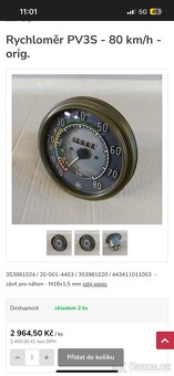 Rychloměr PV3S - 80 km/h - orig. - 4