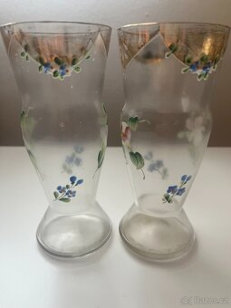 Starožitná malovaná sklenice, 2 ks - 4