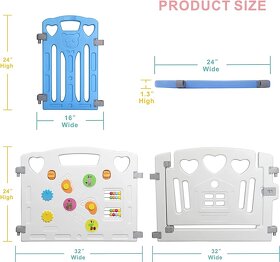 NOVÁ barevná dětská plastová ohrádka, 14 panelů - 4