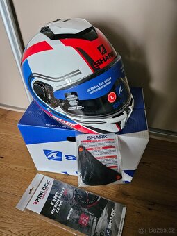 Helma Shark Spartan gt tracker (bílá/modrá/červená/černá) - 4