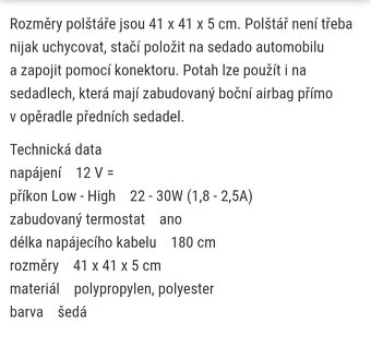 Vyhřívaný podsesák do auta - 4