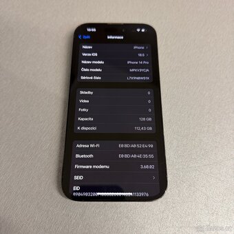 iPhone 14 Pro 128GB černý, pěkný stav, 12 měsíců záruka - 4