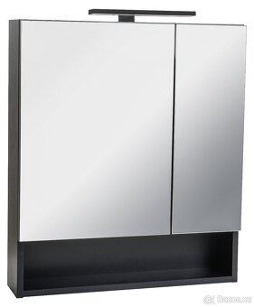 Jannik Zrcadlová skříňka s LED 60×70×14 cm černá - 4