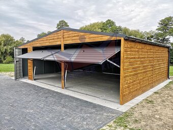 Plechová garáž v imitaci dřeva 8x5 | Montáž celá ČR - 4