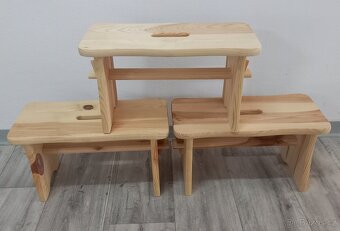 Dřevěná stolička, štokrlátko z přírodní borovice - 4