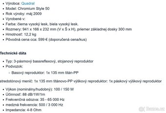 Quadral Chromium Style 50 / Dovoz v cene : Brno, Praha ,Olom - 4