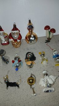 Staré Vánoční ozdoby - muchomůrky, ptáčci atd dle fotek - 4