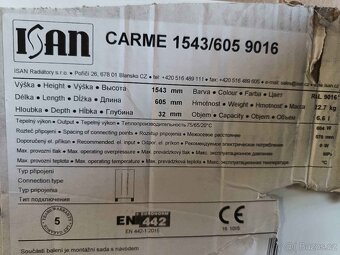 Isan Carme 1543 x 605 mm koupelnový radiátor bílý -nový - 4