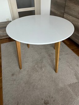 Jídelní stůl JEGIND Ø105 bílá/přírodní - 4