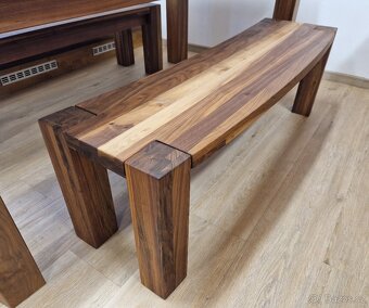 Nový jídelní set americký ořech masiv 100x200 cm - 4