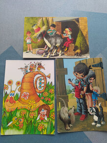 Pohledy s dětskou tématikou a 3D pohled růž. medvídka - 4