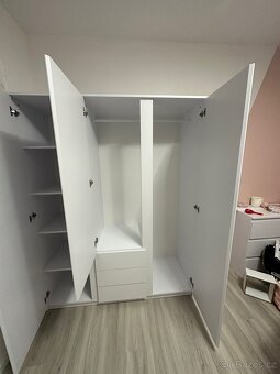 Šatní skříň Carlos, bílá, 152 cm - 4