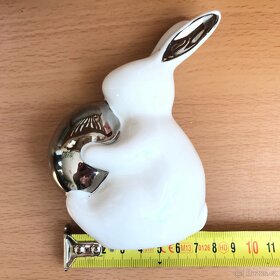 Velikonoční bílý keramický zajíček - 4