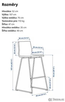 Čalouněné barové stoličky IKEA - 4