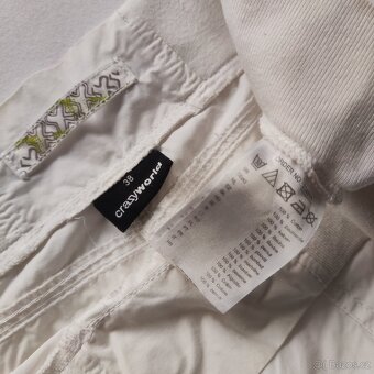 Dámské letní plátěné bílé kalhoty Crazyworld v 38 - 4