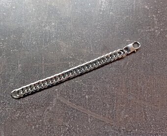 NOVÝ masivní pánský náramek Shiny Cuban Silver Steel š.14 mm - 4