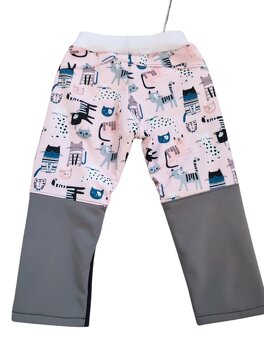 Dětské softshellové kalhoty kočičky vel.98 - 4