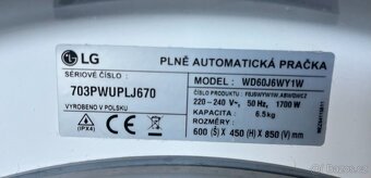 Parní pračka LG A+++ 6,5kg - 4