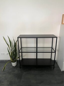 Ikea VITTSJÖ Policový díl, černohnědá/sklo, 100x93 cm - 4