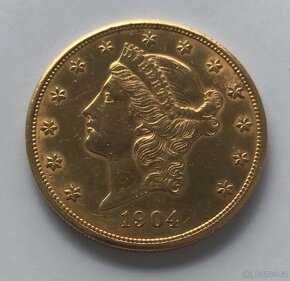 Zlatá 1OZ investiční mince 20 dollar eagle head mince - 4