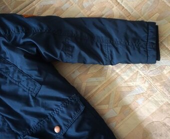 Dětská modrá zimní bunda/parka vel.122 zn.H&M - 4