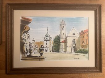 Obrazy akvarel Derka - motiv Teplice - 4