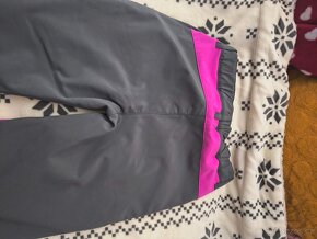 Šedorůžové softshellové zateplené kalhoty, holka 140/146 - 4