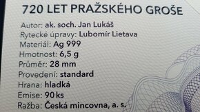 Stříbrná Medaile 720 Let Pražského Groše - Václav - 4