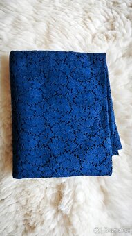 Luxusní látky - vínová a modrá - 4