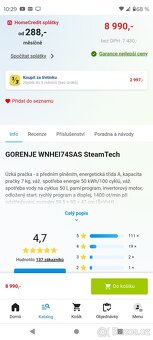 Prodám pračku Gorenje WNHEI74SAS - 4
