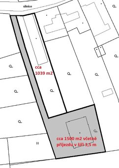 Velký pozemek 2539 m2 v Kalištích u Lipí, 7,5km od Č.B. - 4