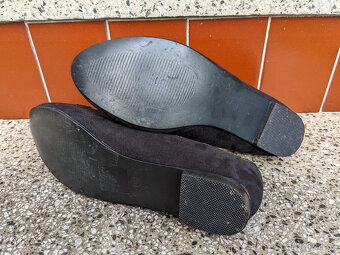 Dámské černé semišové baleríny/loafers/mokasíny old money - 4