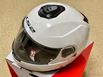 Vyklápěcí přilba LS2 Strobe II bílá lesklá, dámská M, záruka - 4