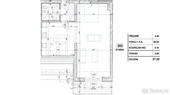 Pronájem bytu 1+KK 54 m2 s terasou, 13 min od Prahy Zličín - 4