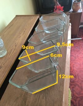 Sklo zásobníky do kuch. linky na sůl, cukr apod.-retro - 4