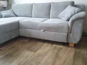 Šedá rohová rozkládací sedací souprava - 4