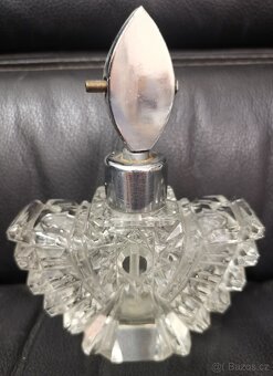 Bohemian Czech Art Deco Glass broušený flakon na parfém - 4