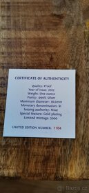 Stříbrná mince + selektivní zlacení Queen Elizabeth II ( In - 4