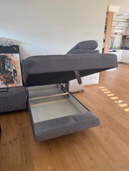 Sedací souprava do U, šedá - 4