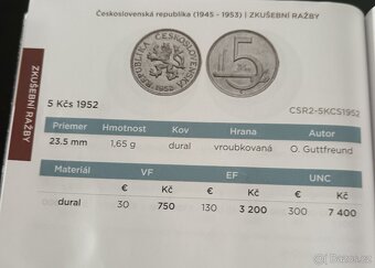 5kčs 1952 vzácný ročník Dural - 4