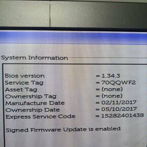 Dell Latitude e5570 - FUNKČNÍ základní deska s i3-6100U - 4