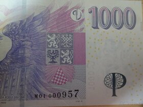 1000 Kč s přítiskem  vzácná a výjimečná série M01 (M10) - 4