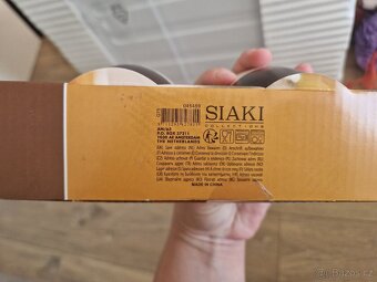 Krásný nový set bílo-hnědých hrníčků na kávu SIAKI - 4