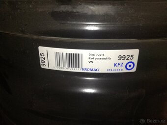 Plechový disk Alcar 7x16 5x112 VW ŠKODA 1 ks nový KFZ 9925 - 4