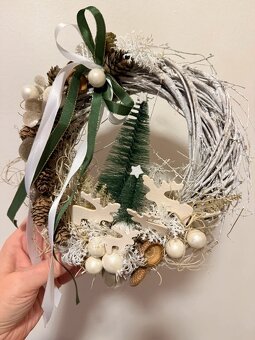 Zimní věnec na dveře-nový ruční práce - 4