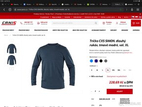 Pánské tríko dlouhý rukáv, tmavě modré, vel. XL - 4