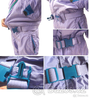 Vintage 90s lila dámská color block kombinéza - 4